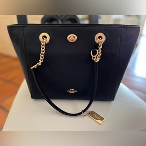 Coach Pebble Turnlock Chain Tote